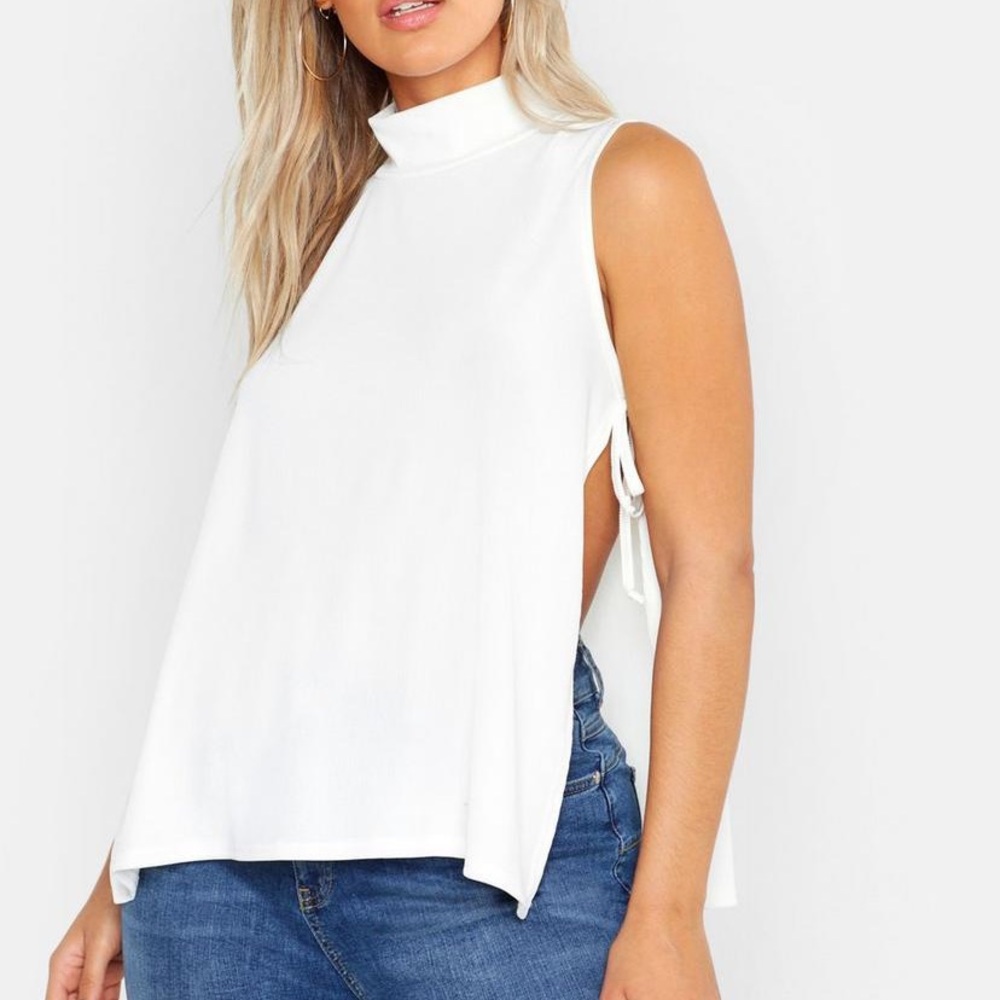 white open side tank top